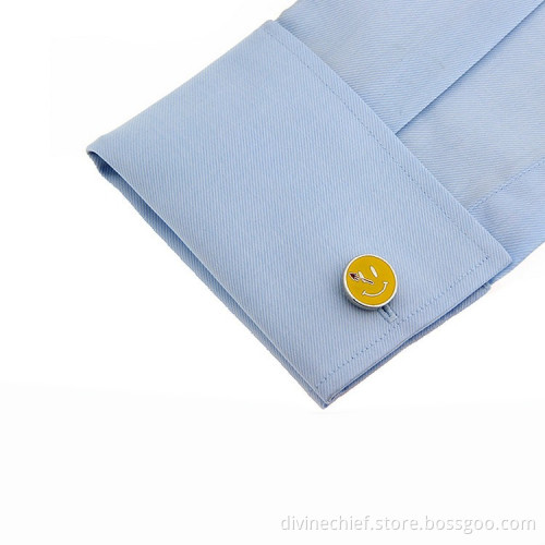 Round Shape Copper Cufflinks Wholesale High Quality Sweet Smile Cufflinks For Men